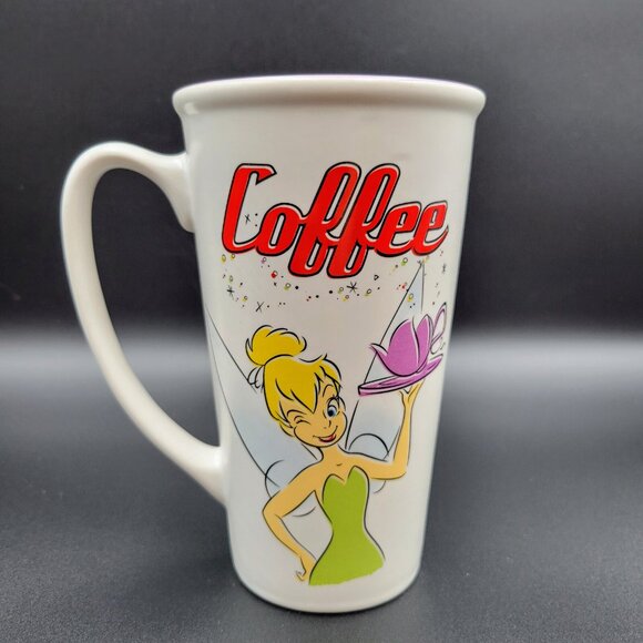 Tinkerbell Disney Store Fairies Coffee Mug Cup Ceramic 16oz White Purple Tea - Picture 6 of 11